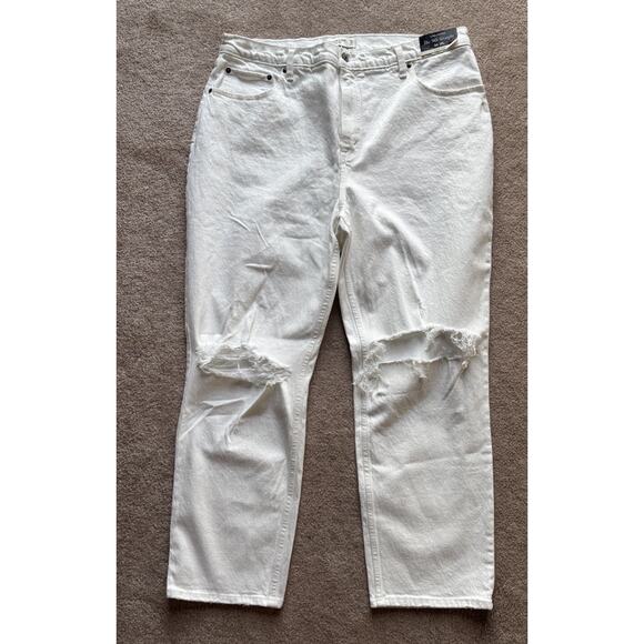 NEW Abercrombie & Fitch 32 18s The 90s Relaxed High Rise Curve Love Jeans White - Picture 4 of 12